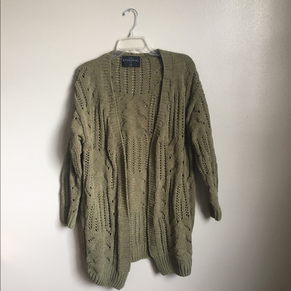 Ethereal Olive Knit Cardigan